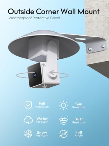 Gcioii 2 Pack Wall Mount for WYZE Cam Pan V3 & Cam Pan V4, Weatherproof Cover and Outside Corner Accessories, Reduce Blind Spots (White, Camera not Included) - Image 3