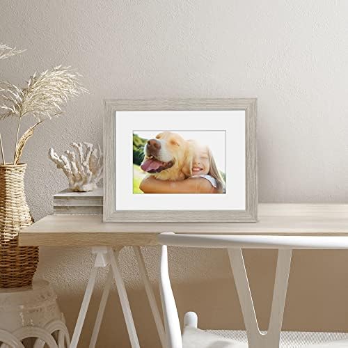 Americanflat 8x10 Picture Frame with Shatter-Resistant Glass - Use as 5x7 Frame with Mat or Display 8x10 Photo Without Mat - Signature Collection - Picture Frames for Tabletop and Wall - Driftwood - Image 5