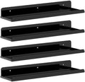 Lifewit Acrylic Floating Shelves for Bathroom 14" Black, 4 Pack by Lifewit