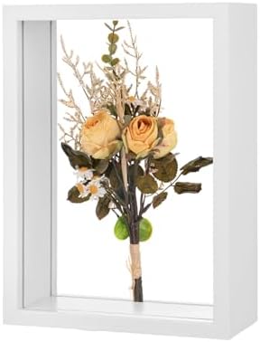 M METERXITY Dried Flower Frame 5x7in Double Acrylic for DIY White by MMETERXITY
