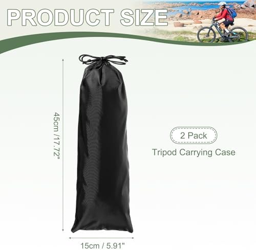Tripod Case Bag, Nylon Tripod Storage Bag, Long Foldable Monopod Compact Carrying Organizer Pouch- Fitting for (Monopod/Light Stand/Umbrella/Travel) 18 x 6 In & 2 Pack & Black - Image 2