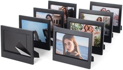 8 Packs Tabletop Photo Frame for Instax Wide Film - Desk Stand Up Display Small Picture Frame for Instax WIDE EVO/400/300/210 Instant Camera Film,4.25x3.38'' Photo Frame - Black by HIYQIN