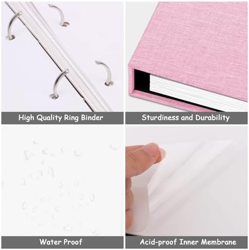 Zesthouse 18 In Photo Album Self Adhesive with Picture Display Window, 3-Ring Scrapbook Albums 60 Pages Holds 10x12 8x10 5x7 4x6 Photos, DIY Photo Book Ideal Gift for Family Wedding Baby - Image 5