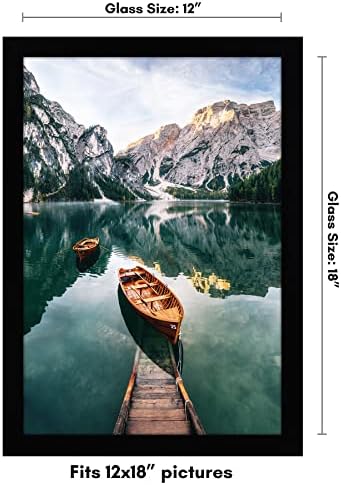 Americanflat 12x18 Poster Frame with Shatter-Resistant Glass - Signature Collection - Gallery-Style Frames Made of Engineered Wood - Photo Frame for Wall Display - Black - Image 2