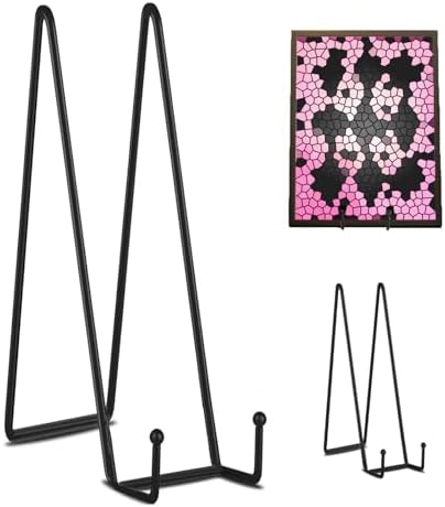 Decolore 3 Pack 16 Inch Black Plate Stand for Display Large Display Easel Table Top Easel for Picture, Decorative Plate, Book, Posters and Plaque by Decolore