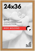 Americanflat 24x36 Poster Frame - Dark Oak Engineered Wood with Polished Plexiglass - Wide Picture Frame for Vertical or Horizontal Wall Display - Epic Collection - Dark Oak by Americanflat