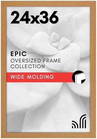 Americanflat 24x36 Poster Frame - Dark Oak Engineered Wood with Polished Plexiglass - Wide Picture Frame for Vertical or Horizontal Wall Display - Epic Collection - Dark Oak by Americanflat