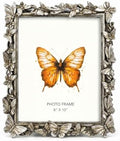 Silver 8X10 Vintage Picture Frames Gold Butterfly Elegant Retro European Design, Antique Photo Frame for Wall Hanging and Tabletop Display, Retro Design Home Decor by Yanoayimo