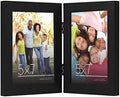 Americanflat Hinged 5x7 Picture Frame with Shatter-Resistant Glass - Double Picture Frames with Engineered Wood - Signature Collection - Photo Frame for Tabletop Display - Black by Americanflat