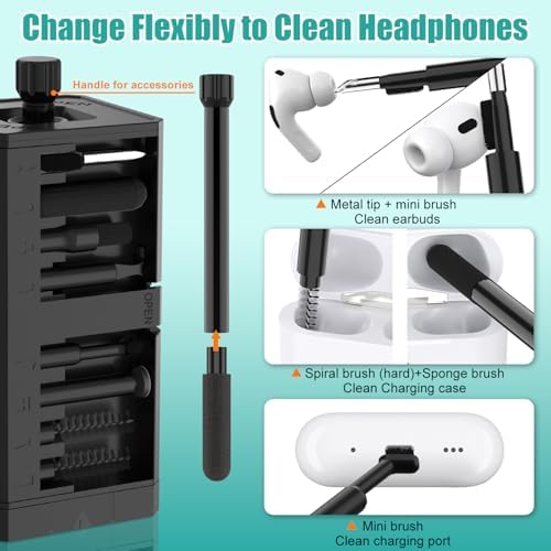VICHYIE 32 in 1 Multi-Function Cleaning Kit for Electronic Devices (Black) - Image 3