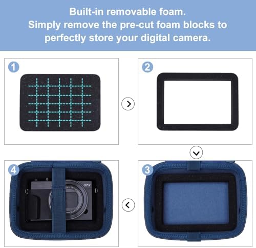 Camera Case Bag Compatible with Canon PowerShot G7 X Mark III, Mark II, SX740 HS, Sony ZV-1, KODAK PIXPRO WPZ2 Digital 4K Vlogging Camera, Point and Shoot 4K Video Camera Bag, Blue (Case Only) - Image 4
