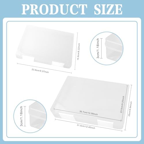 12 Pcs Clear Paper Storage Box, White, 12.4 x 9.84 x 1.18 Inches - Image 2