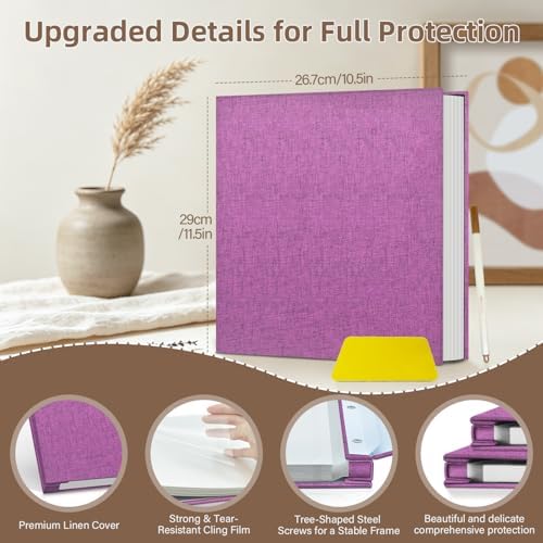 Popotop Photo Album Self Adhesive Scrapbook Album for 4x6 5x7 8x10 Pictures DIY Photo Book as Scrapbooking Supplies Kits, Birthday Gifts for Women Mom Wedding Baby Family Travel - Image 3