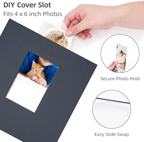 Self Adhesive Photo Album, 60 Pages, 13.2x12.8 Inch, Gray Blue - Image 5
