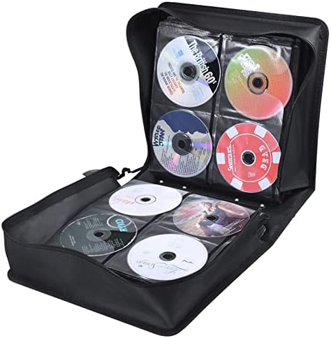 Siveit CD/DVD Case Binder - 400 Capacity Disc Storage Holder, Black PU Binder - Image 6