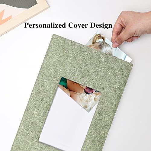 Vienrose 4x6 Photo Album,300 Pockets,Linen Cover with Window,Grass Green - Image 3