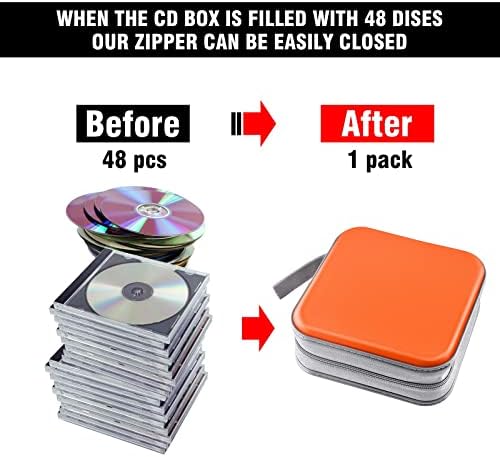 48‑Capacity Hard Plastic CD/DVD Binder for Car, Home & Travel - Image 4