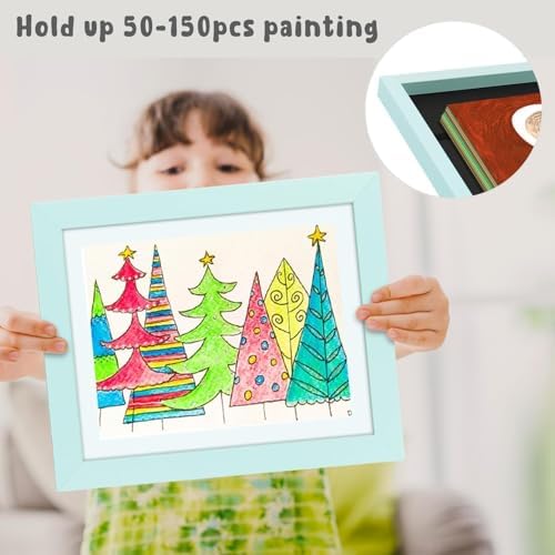 2 Pack 10x12.5 Front-Opening Kids Artwork Frames Changeable (Light Blue) - Image 5