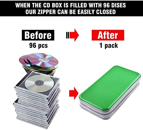 96‑Capacity Hard Plastic CD/DVD Binder for Car, Home & Travel - Image 4