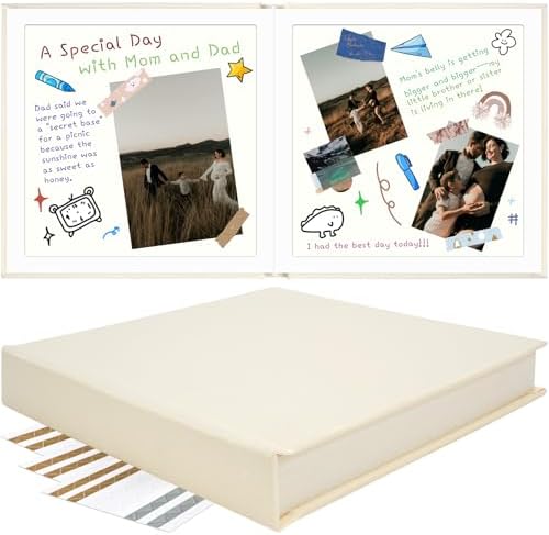 Vienrose Scrapbook Album 10x10 Inch Linen 420gsm Kraft 40 Pages Beige by Vienrose
