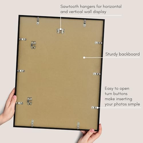 Americanflat 17x23 Poster Frame - Matted to 13x19 - Slim Molding - Black - Image 6