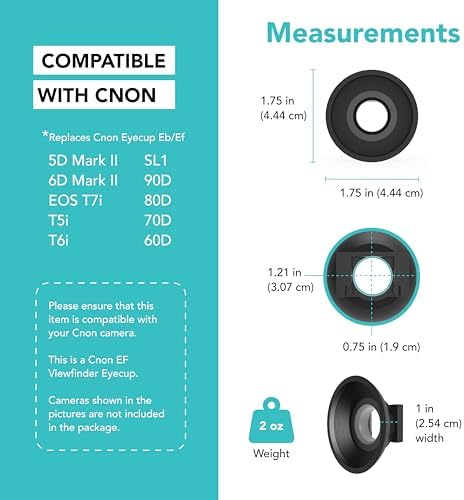 Foto&Tech EF Silicone Viewfinder Eyecup Flip-Back Design with Anti-Reflective Grooves Soft Silicone Eyepiece for EOS T7i T6i T5i SL1 6DII 90D 80D 70D 60D 5DII (Blue) - Image 6