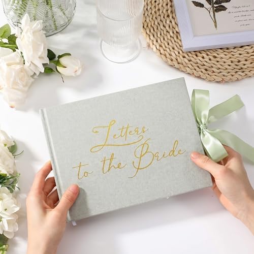 Wedding Guest Book Letters to Bride 8.5x7 Inch,Sage Green,Simple - Image 5