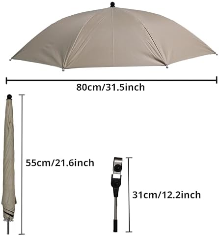 Tripod Umbrella with 360° Clamp, All-Weather Studio & Outdoor Photography, Filming, Observation (White) - Image 5
