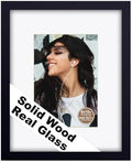 RPJC 8x10 Solid Wood Picture Frame Real Glass Cover Black by RPJC