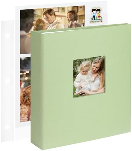 1DOT2 8.5x11 Inch 3 Ring DIY Scrapbook Photo Album, Sage Green by 1DOT2