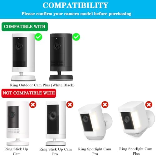Waterproof Silicone Cover Protective Case Compatible with Ring Outdoor Cam Plus, Anti-Scratch & Glare, UV-Resistant, Weatherproof Protective Skin for Full Protection (Black) - Image 2