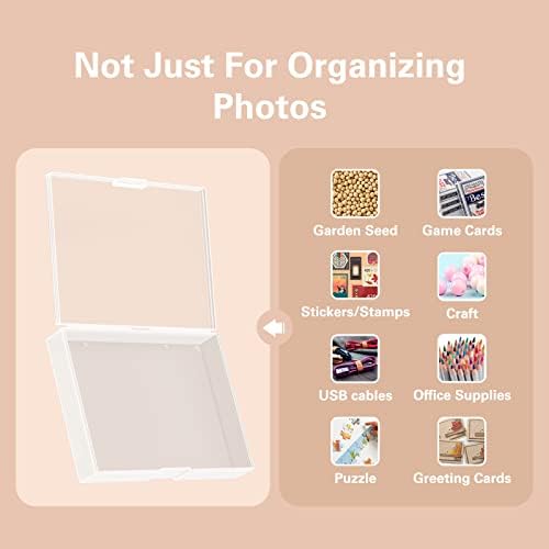 Barhon Photo Storage Boxes Set - 8 Pack 4x6 and 8 Pack 5x7, Photos Case Containers with Bag, Multi-Sized Seed Organizer with Handle for Stickers (Black) - Image 5