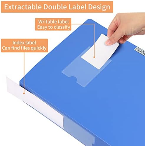 HUA JIE 4 Pack A4 Storage File Boxes Plastic Archives Cases with Lid,Blue - Image 7