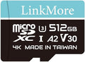 LinkMore XV23 Lite 512GB Micro SD Card, A2 U3 V30, Up to 100MB/s by LinkMore