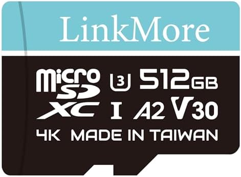 LinkMore XV23 Lite 512GB Micro SD Card, A2 U3 V30, Up to 100MB/s by LinkMore