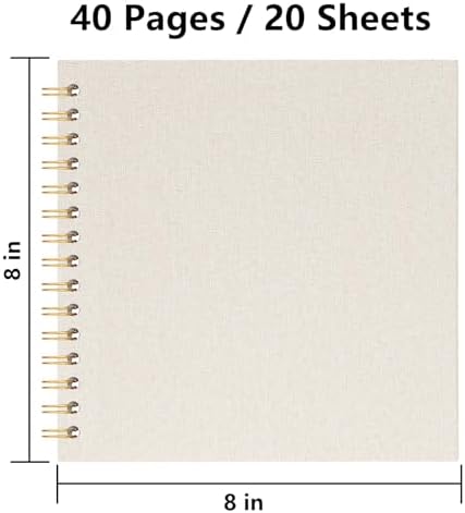 8x8 Inch Scrapbook DIY Photo Album, 20 Sheets (40 Pages), Beige - Image 2