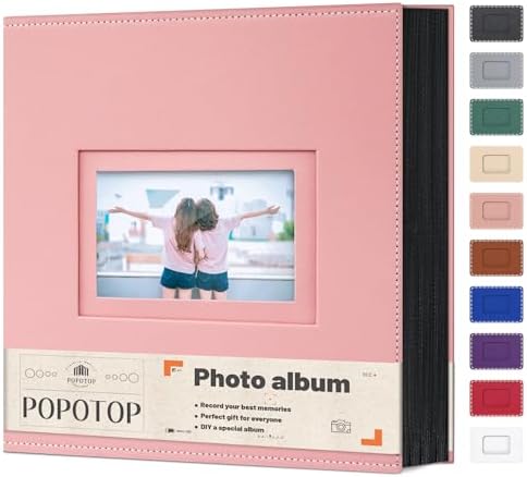 Popotop 4x6 Photo Album Holds 800 Pictures, Vegan Leather Hardcover by Popotop