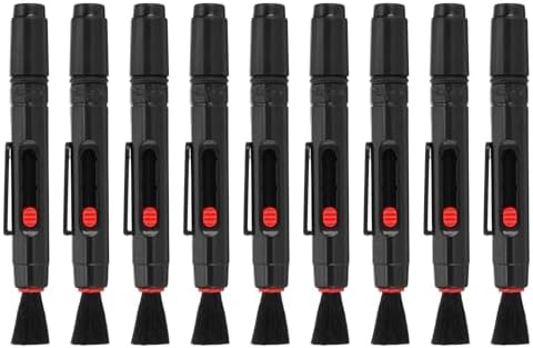 PATIKIL Camera Dusting Brush, Multifunction Cleaning Brush Keyboard Lens Cleaning Pen Screen Lens Cleaner for Vinyl Records, LP Scan, SLR & Computer Screens,9 Pcs Red by PATIKIL