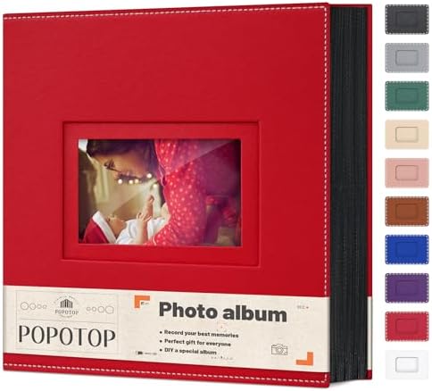 Popotop 4x6 Photo Album Holds 800 Pictures, Vegan Leather Hardcover by Popotop