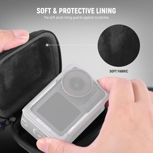 NEEWER Carrying Case Compatible with DJI OSMO Action 5 Pro 4 3, Small Travel Protector Storage Bag with Carabiner Compatible with GoPro Hero 13 12 Insta360 Ace Pro 2 Action Camera Accessories, PB031 - Image 4