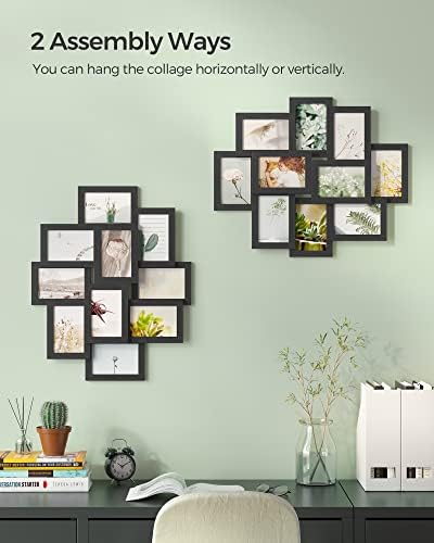 SONGMICS Collage Picture Frames for Wall Decor, 10-Pack 4 x 6, Glass Front - Image 2