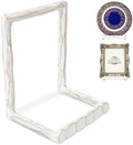 BEGINS Plate Stands for Display Hand-Forged, Solid Vintage 8-Inch Plate Display Stand, Decorative Metal Plate Holder for Book, Platter, Plaque, Photo Frame, Tabletop Art (White) by BEGINS