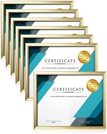 LaVie Home 8.5x11 Picture Frames (6 Pack, Gold) Simple Designed Photo Frame with High Definition Glass for Wall Mount & Table Top Display, Set of 6 Classic Collection by LaVieHome