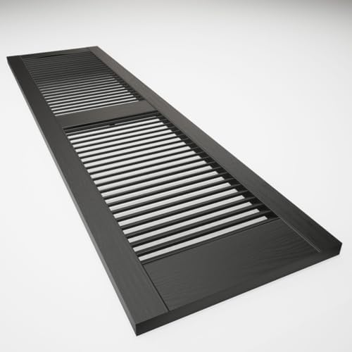 Ekena Millwork Lifetime Vinyl LL1S12X03900BL Standard Cathedral Top Center Mullion, Open Louver Vinyl Shutters, w/Installation Shutter-Lok's & Matching Screws (Per Pair), 12"W x 39"H, Black - Image 6