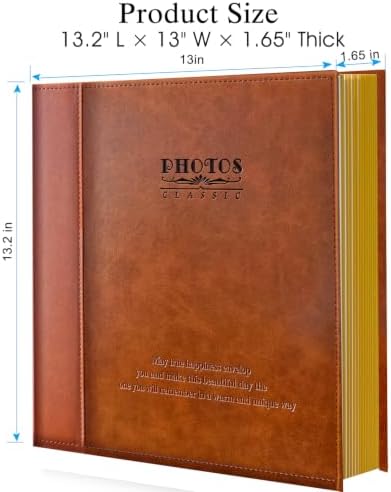 Zoview Brown Large Self-Adhesive Photo Album, PU Leather Cover - Image 5