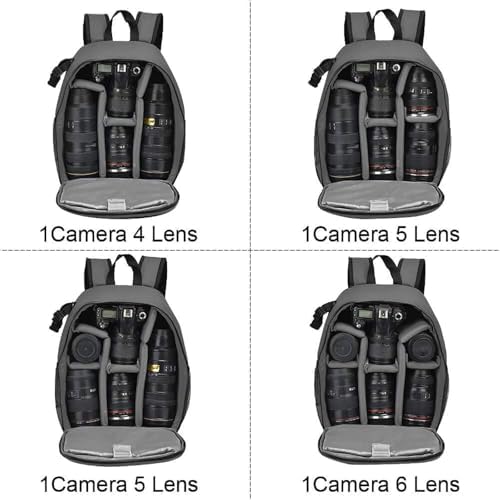 CADeN Camera Backpack Bag Professional for DSLR/SLR Mirrorless Camera Waterproof, Camera Case Compatible for Sony Canon Nikon Camera and Lens Tripod Accessories Gray - Image 6