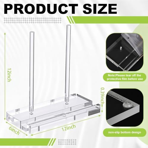 CroBlissful Tabletop Acrylic Display Stand 12 x 6 x 12 Inch Clear Easel Acrylic Book Display Holder Artwork Storage Rack for Picture Frame Albums Record Magazine Tablet Canvas Board(Clear) - Image 2