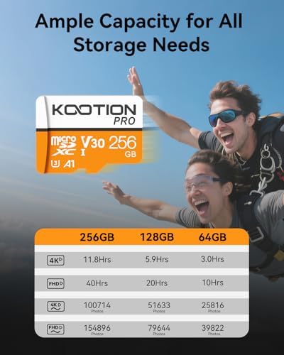 KOOTION 256GB Micro SD Card 3Pack,TF Card Micro SDXC Memory Card V30 A1 App Performance High Speed microSD Card, U3, V30, A1 - Image 6