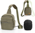 Cwatcun Sling Camera Bag Canvas, Compact Crossbody Case with Rain Cover by FocusonCameraBag