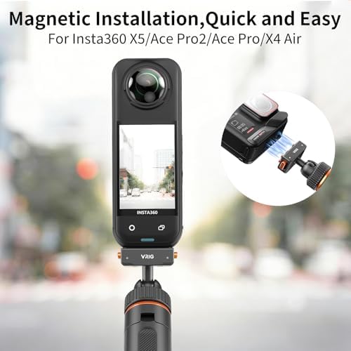 VRIG 15.9" Extended Selfie Stick Tripod for Insta360 X6/Ace Pro2, Magnetic Quick Release Selfie Sticks Handle Grip,360° Portable Vlog Monopod Pole for Insta360 X5/X4/ACE Pro/Ace Accessories - Image 2